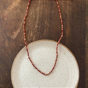 Colar Pedras Naturais Ibiza - P - Longo - Terracota