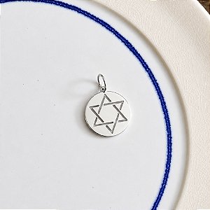 Medalha Estrela de David - M - Ródio