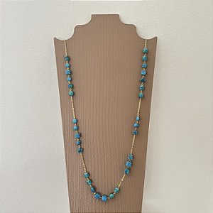 Colar Cora Pedras Turquesa - Longo