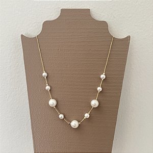 Colar De Pérolas Shell - Ajustável