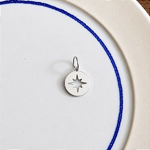 Medalha Estrela Oito Pontas - P - Ródio