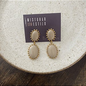 Brinco Aurora Resina Duplo - Nude