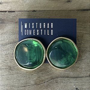 Brinco Pedra Orgânica Lumière - Paraíba Verde - G