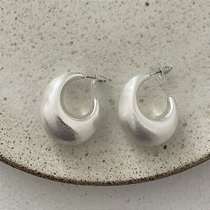 Brinco Gota Inteira Lumière - Fosco - Ródio