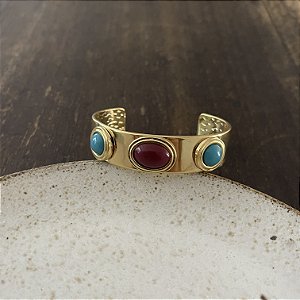 Bracelete Aurora - Marsala e Turquesa