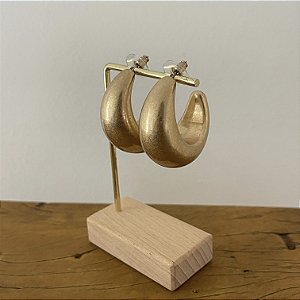 Argola Gota Inteira Lumière Max - Dourado - Fosco