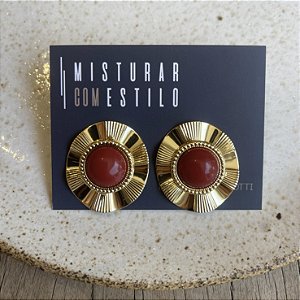Brinco Cora Redondo - Vermelho