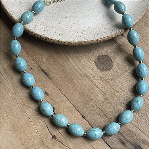 Colar Oval Turquesa