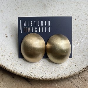 Brinco Bolão Lumière Oval - Dourado