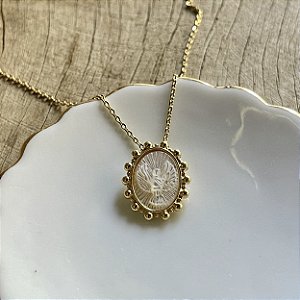 Colar Medalha Madrepérola - P - Espírito Santo