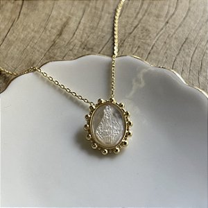 Colar Medalha Madrepérola - P - N. S. Aparecida