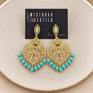 Brinco Petra Boho - Turquesa