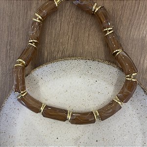 Colar Boho de Resina - Âmbar