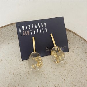 Brinco Oval - Cristal Ouro