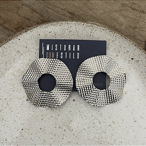 Brinco Disco Organico Petra - Ródio