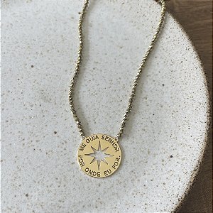 Colar Cristais - Me Guia Senhor - Dourado