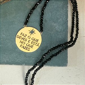 Colar Cristais - Preto - Faz o Que Deves