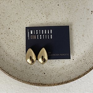 Brinco de Pressão Gota - M - Dourado