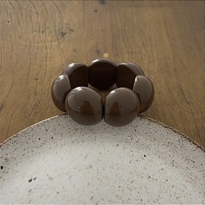Bracelete de Bolas de Resina - Café