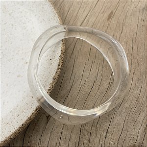 Bracelete Orgânico de Resina - Transparente - Fosco