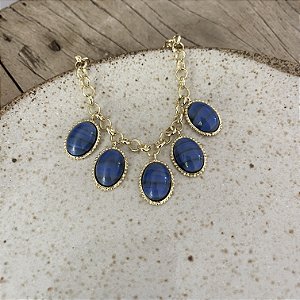 Pulseira Elos Portugueses - Pedras Naturais - Marinho