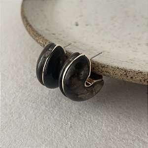 Argola Puff - Preto Semi-Trasparente