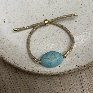 Pulseira Petra Turquesa Corda Ajustável