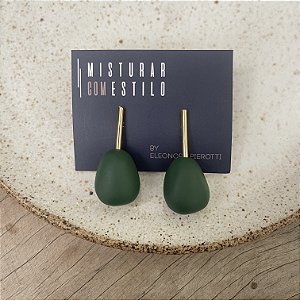 Brinco Oval - Verde Fosco