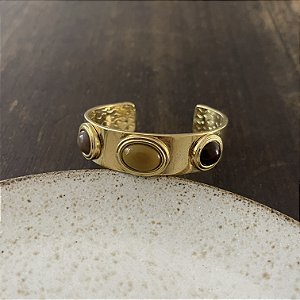 Bracelete Aurora Tricolor - Mostarda, Café e Cappucino