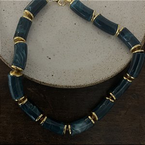 Colar Boho de Resina - Esmeralda