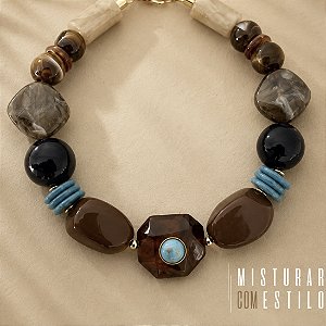 Colar Boho Rafa - Café