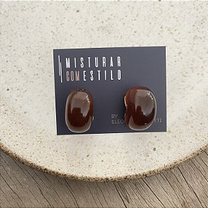 Brinco Meia Argola Puff - Tartaruga