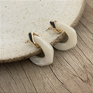 Argola Petra - Madre Pérola com Dourado