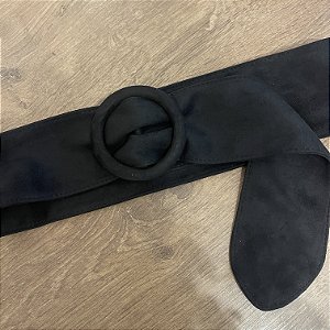 Cinto Camurça Largo - Preto