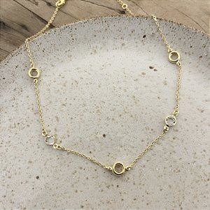 Colar Cora Discos - Curto - Cristal