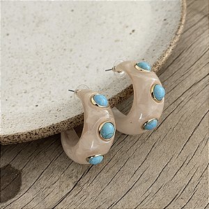 Argola Boho Gota - Marfim Semi