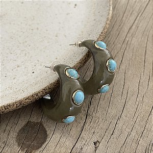 Argola Boho Gota - Musgo