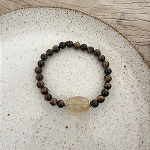 Pulseira Pedras Naturais Cristal Rutilado - G