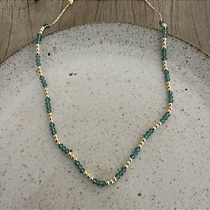 Colar Cristais Petra - Verde Musgo