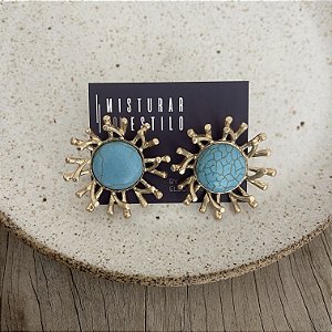 Brinco Boho Sol - Turquesa