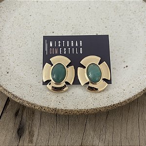 Brinco Petra Brilho - Verde-semi