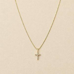 Colar Cruz de Zircônias