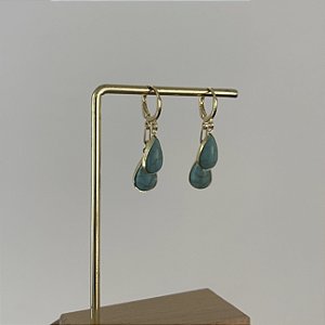 Brinco Petra Gotas Turquesa