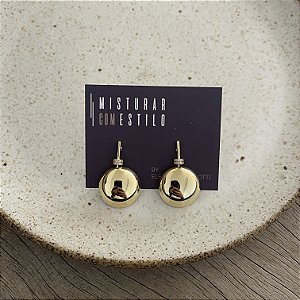 Brinco Meia Esfera com Zirconia