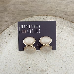 Brinco Petra Pedra Duplo - Madrepérola