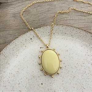 Colar Aurora Oval Longo - Manteiga