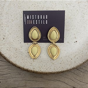 Brinco Petra Gota Duplo - Manteiga