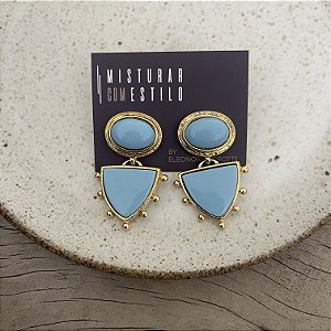 Brinco Aurora Duplo Triângulo - Azul Bebê
