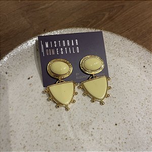 Brinco Aurora Duplo Triângulo - Manteiga
