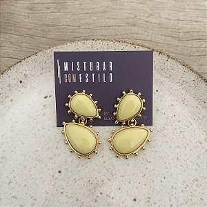 Brinco Aurora Duplo Gota - Manteiga